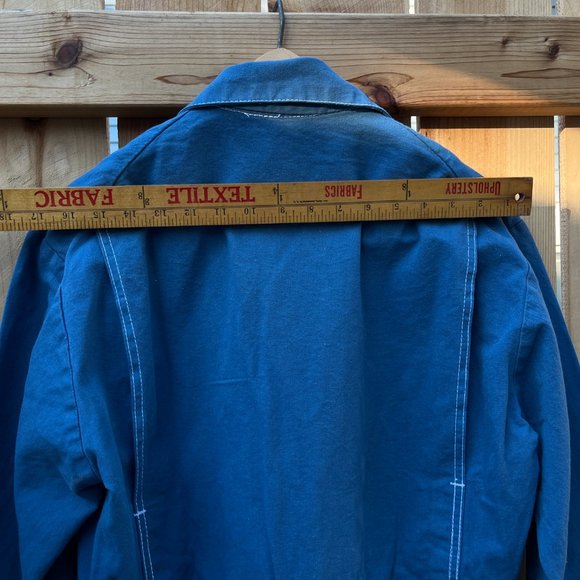 Vintage Pointer Brand Blue Indigo Overdye Chore Jacket Coat Duck Canvas USA - SM - Picture 8 of 14
